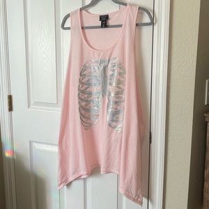 Midnight Hour Holographic Skeleton Shark Bite Tunic Tank